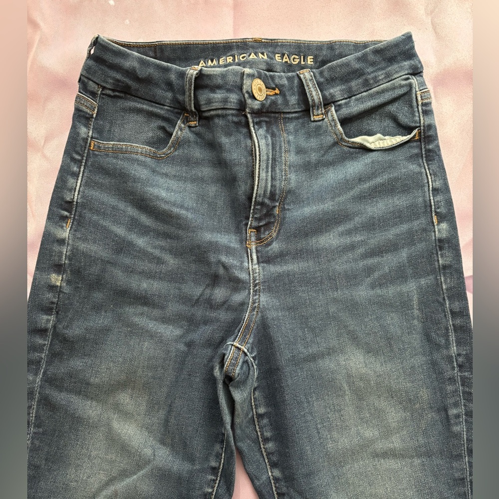 American Eagle Outfitters Women's High Rise Dark Blue Jeans